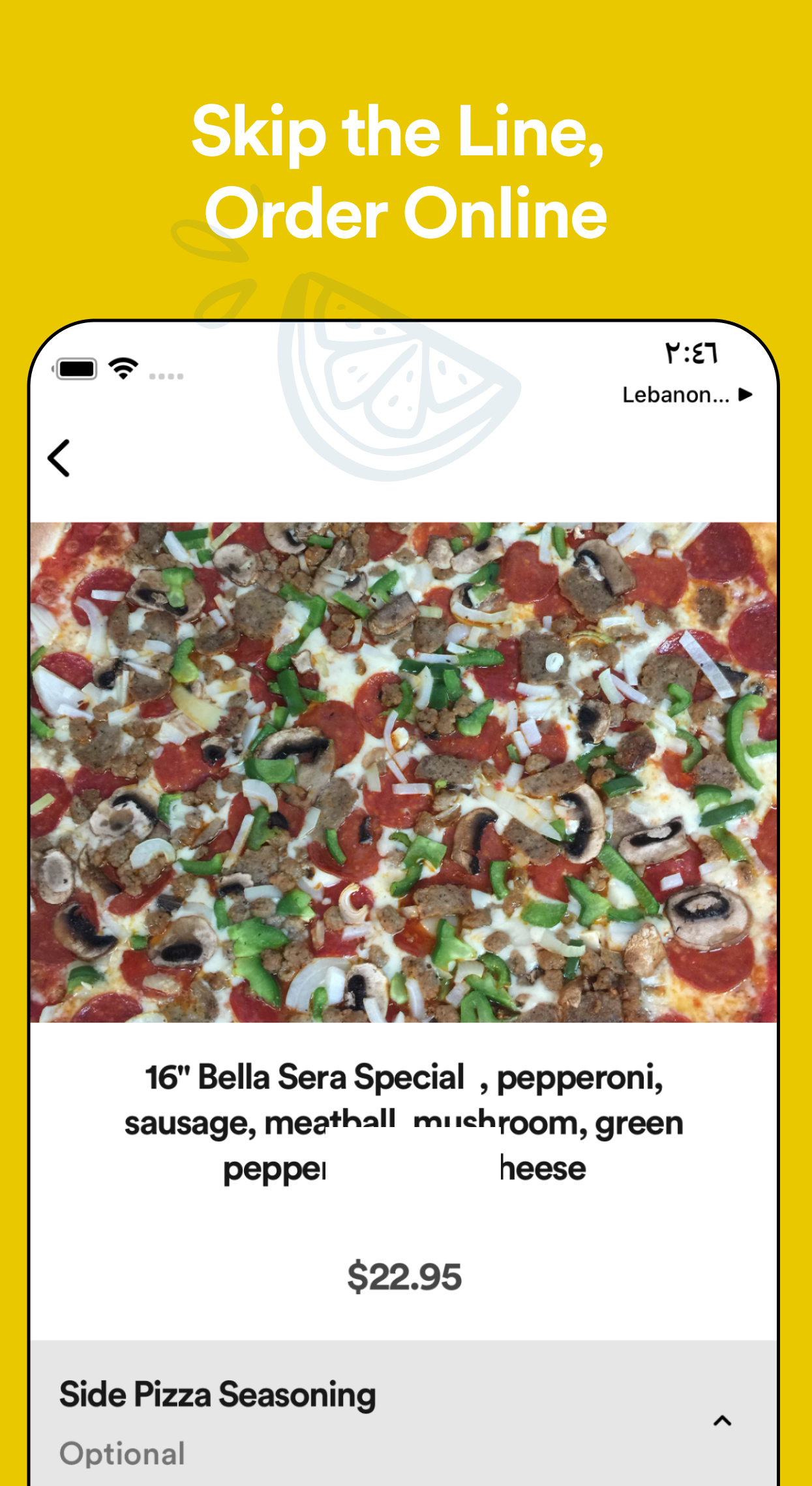 Bella Sera Pizza App on Apple App Store