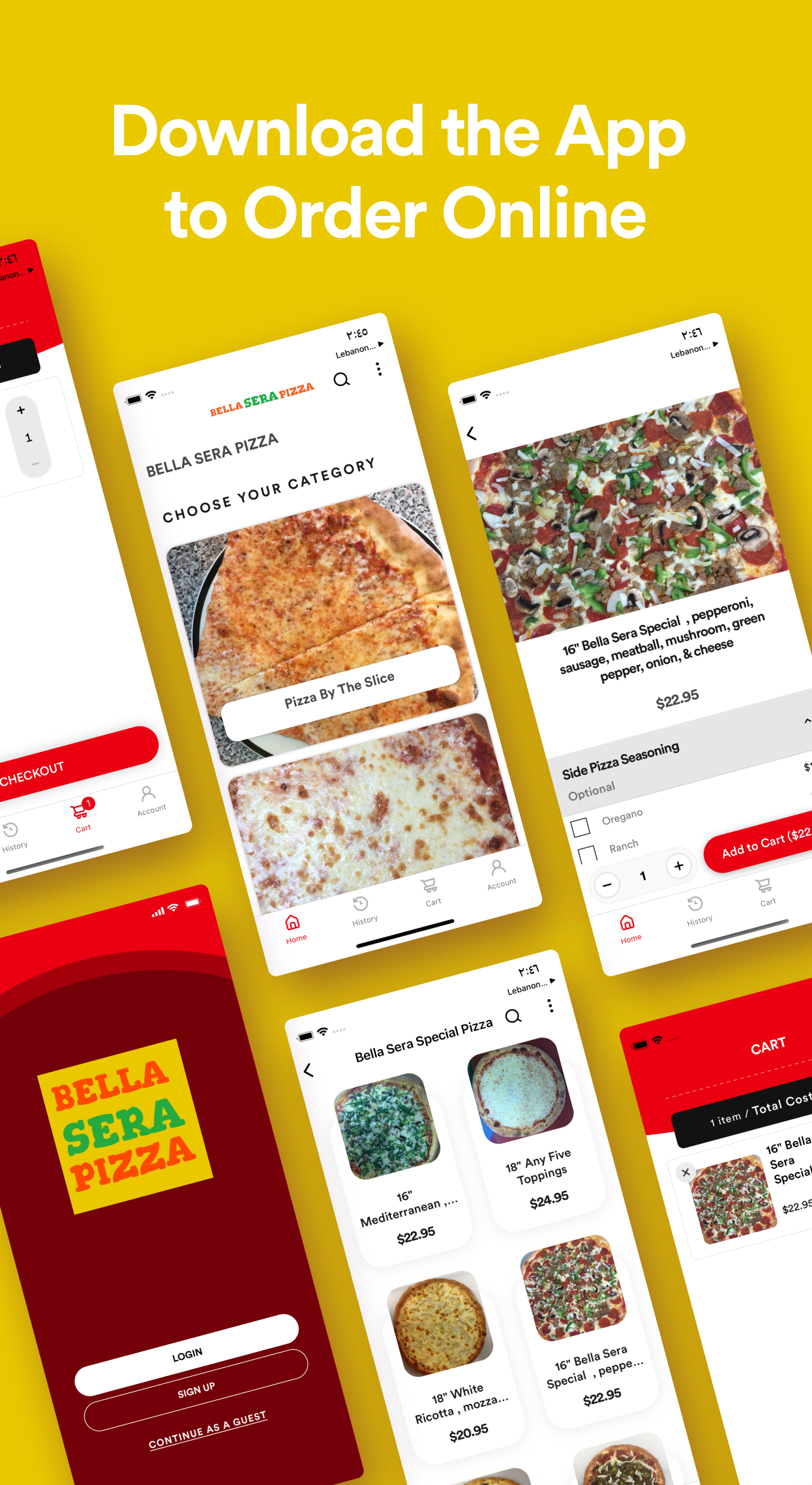 Bella Sera Pizza Mobile App