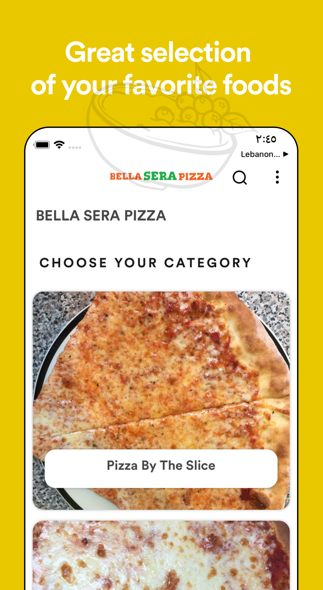 Mobile App Bella Sera Pizza